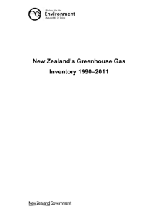 New Zealand’s Greenhouse Gas –2011 Inventory 1990