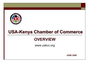 USA-Kenya Chamber of Commerce OVERVIEW www.uskcc.org JUNE 2008