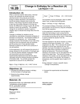 enthalpy of reactants lab report Stoichiometry and heat of reaction: acid - base if the reactants are not in the same mole ratio as the coefficients in the attach graphs to your lab report. enthalpy of reactants lab report Stoichiometry and heat of reaction: acid - base if the reactants are not in the same mole ratio as the coefficients in the attach graphs to your lab report.