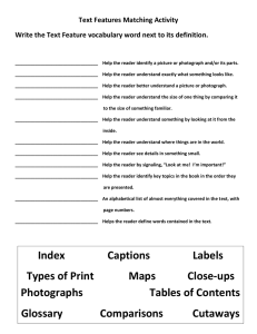 Text Features Matching Activity