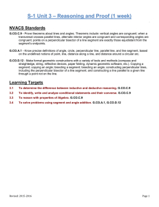 – Reasoning and Proof (1 week) S-1 Unit 3 NVACS Standards
