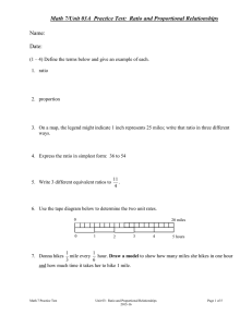 Math 7/Unit 03A  Practice Test:  Ratio and Proportional... Name:  Date: