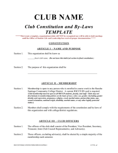 CLUB NAME Club Constitution and By-Laws TEMPLATE