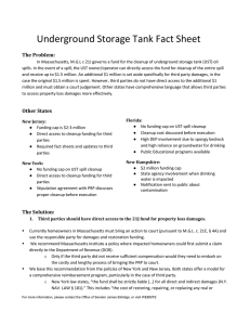 Underground Storage Tank Fact Sheet The Problem: