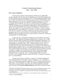 Contract Administrator Report May - June 2009