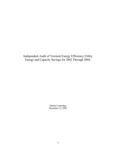 Independent Audit of Vermont Energy Efficiency Utility