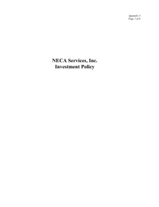 NECA Services, Inc. Investment Policy  Appendix 3