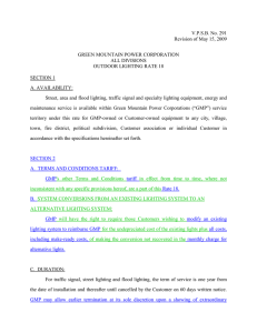 V.P.S.B. No. 291 Revision of May 15, 2009  GREEN MOUNTAIN POWER CORPORATION