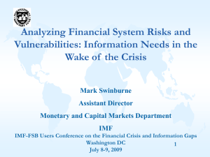 Analyzing Financial System Risks and Vulnerabilities: Information Needs in the Mark Swinburne