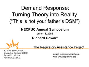 Demand Response: Turning Theory into Reality ( “This is not your father’s DSM”)