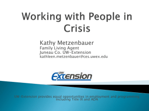 Kathy Metzenbauer Family Living Agent Juneau Co. UW-Extension