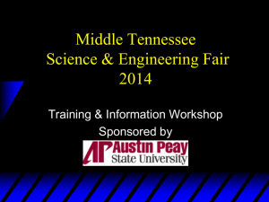 Middle Tennessee Science &amp; Engineering Fair 2014 Training &amp; Information Workshop