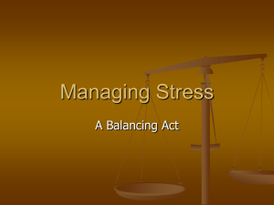 Managing Stress A Balancing Act