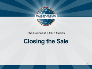 Closing the Sale The Successful Club Series 293