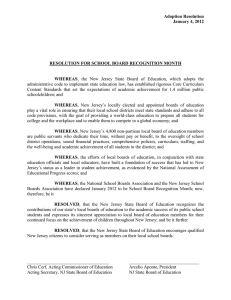 Adoption Resolution January 4, 2012 RESOLUTION FOR SCHOOL BOARD RECOGNITION MONTH WHEREAS