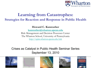 Learning from Catastrophes: Strategies for Reaction and Response in Public Health