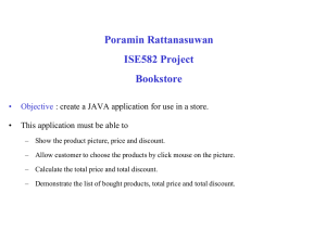 Poramin Rattanasuwan ISE582 Project Bookstore • Objective