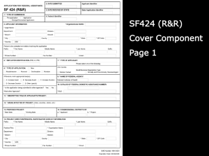 SF424 (R&amp;R) Cover Component Page 1