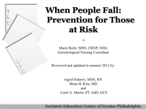 When People Fall: Prevention for Those at Risk T