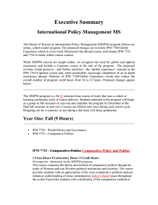 Executive Summary International Policy Management MS