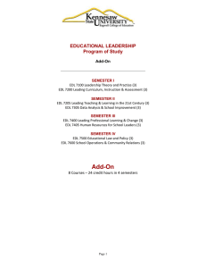 EDUCATIONAL LEADERSHIP Program of Study Add-On