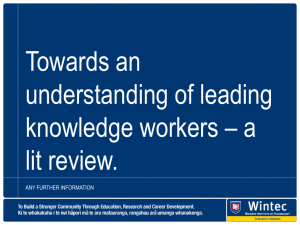 Towards an understanding of leading knowledge workers – a lit review.