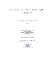 Leader Aspirations and Job Satisfaction: The Moderating Effect of Leadership Position