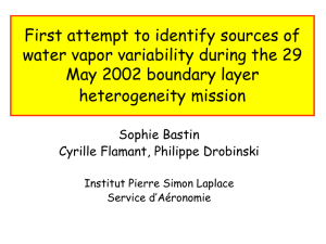 First attempt to identify sources of May 2002 boundary layer heterogeneity mission