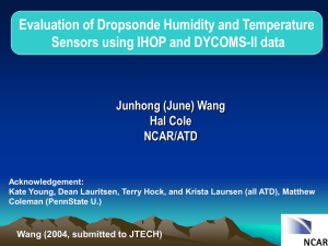 Evaluation of Dropsonde Humidity and Temperature Junhong (June) Wang Hal Cole