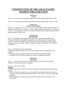 CONSTITUTION OF THE ASIAN PACIFIC STUDENT ORGANIZATION