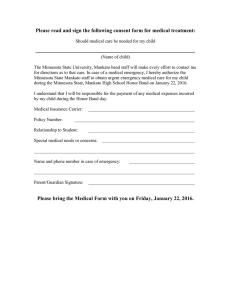 Please read and sign the following consent form for medical...
