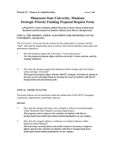 Minnesota State University, Mankato Strategic Priority Funding Proposal Request Form