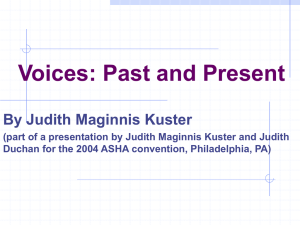 Voices: Past and Present By Judith Maginnis Kuster