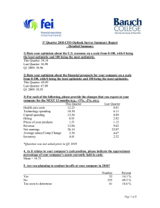 1 Quarter 2010 CFO Outlook Survey Summary Report – Detailed Summary