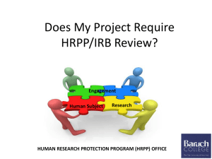 Does My Project Require HRPP/IRB Review? Engagement Research