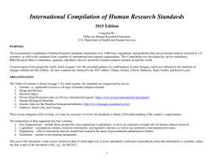 International Compilation of Human Research Standards