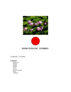 SOME PURANIC  STORIES Contents Compiled by   A.C.Sekhar
