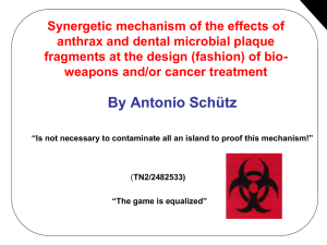 Synergetic mechanism of the effects of anthrax and dental microbial plaque