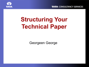 Structuring Your Technical Paper Georgeen George