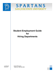 Student Employment Guide for Hiring Departments
