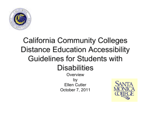 California Community Colleges Distance Education Accessibility Guidelines for Students with Disabilities