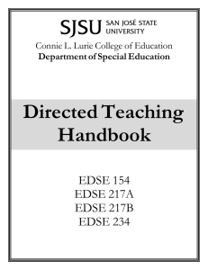 Directed Teaching Handbook  EDSE 154
