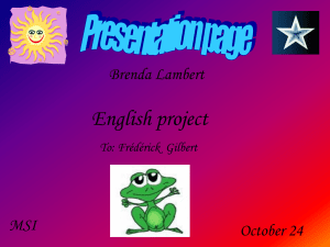English project Brenda Lambert MSI October 24