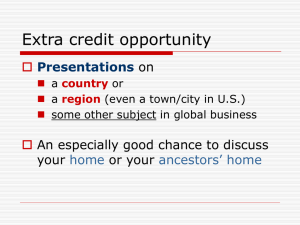 Extra credit opportunity  Presentations on