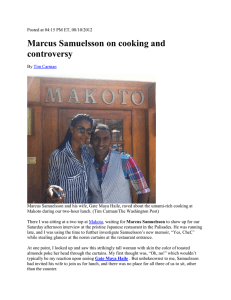 Marcus Samuelsson on cooking and controversy