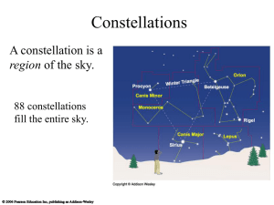 Constellations A constellation is a region 88 constellations