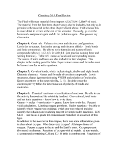 Chemistry 30 A Final Review ed text).