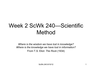 —Scientific Week 2 ScWk 240 Method