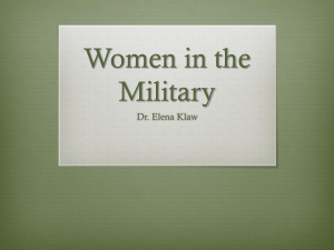 Women in the Military Dr. Elena Klaw