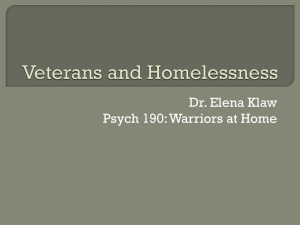 Dr. Elena Klaw Psych 190: Warriors at Home